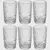 CJ 6 Copo Alto De Cristal Martelado Fio De Ouro Petra 430ml