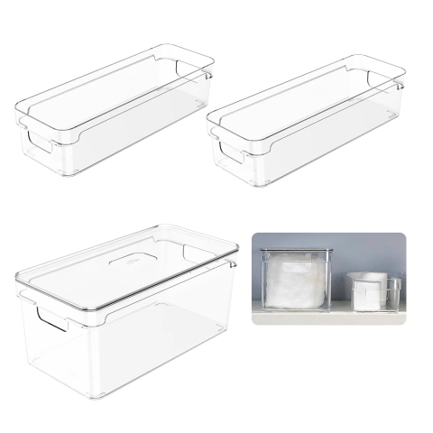 Conjunto 3 Organizador De Armários 1,9l E 5 Litros Multiuso