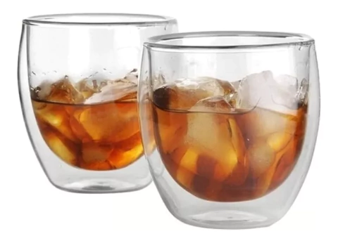 2 Copos Para cappuccino Cha Wiskhky Dupla Parede Barista