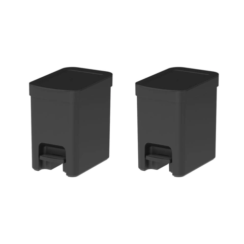 Kit Lixeira Pedal 2 peças Trium Ou Banheiro Lavabo 6 Litros