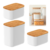 Kit 3 Potes Herméticos Com Tampa De Bambu 0,65l, E 1,5l - comprar online