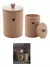 Kit Com 2 Potiche Decorativo De Cerâmica C/ Detalhe Coração - Bege