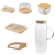 Kit 6 peças Mesa Posta Linha Bambu com Jarra de Vidro Ou