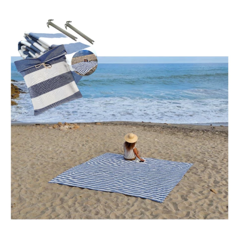 Lona Playera Gigante 3.00x3.00 mts. Familiar Con Presillas, bolsa Y 8 Estacas. - comprar online