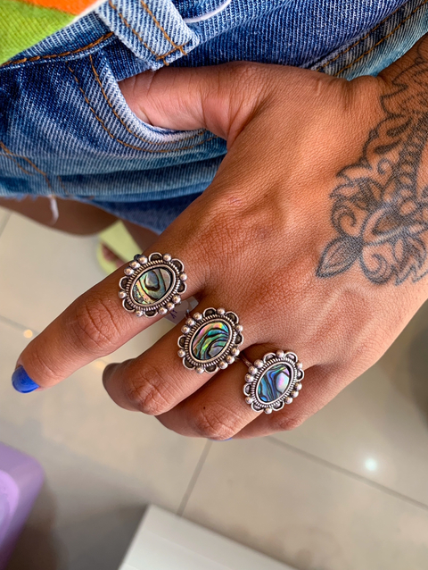 Anel envelhecido abalone