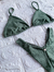 Biquini Verde militar asa delta com cortininha