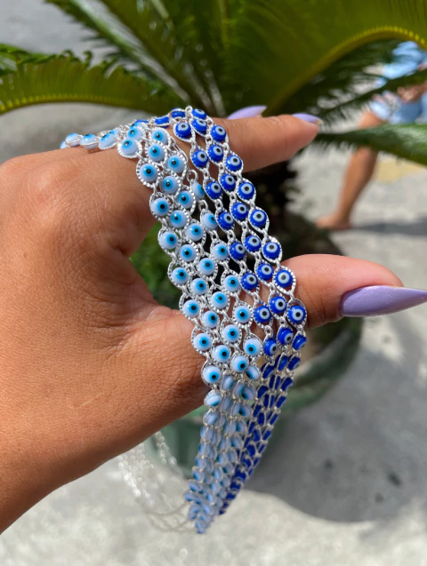 Choker Olho Grego Infinito (40cm+extensor)