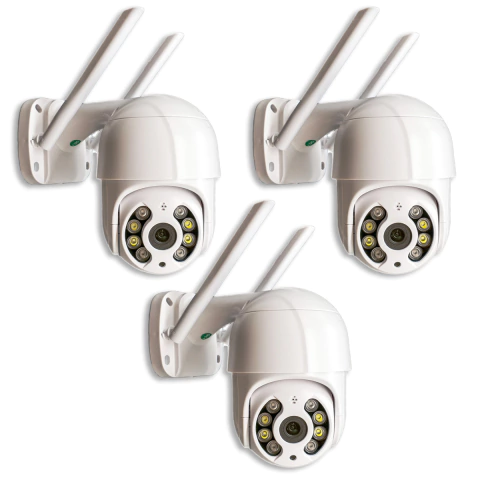 Kit 3 Câmera Externa IP Prova D'água Infravermelho Externa Wifi HD