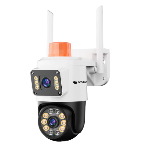 Câmera Externa Segurança Lente Dupla Sirene IP66 Orbitronic ORB79689
