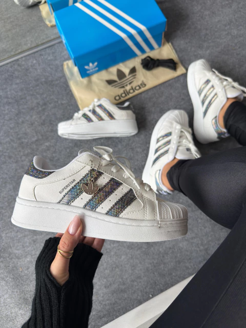 Super Star Plataforma - Branco/ holográfico