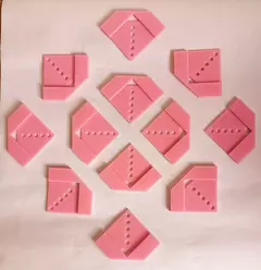 Esquinero Diamante con medidas para colocar elásticos - tienda online
