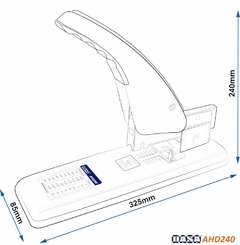 Abrochadora DASA AHD-240 (240 hojas x 70grs) Ajustable a 70mm - Distribuidora Almagro, artículos de encuadernación