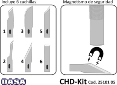 Cutter profesional metalico CHD-Kit Bisturi c/base magnetica - comprar online