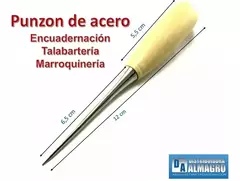 Punzon conico acero mango de madera 12 cm - comprar online