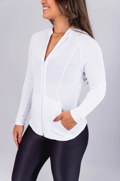 Jaqueta Fitness Dry Sport Branca - comprar online