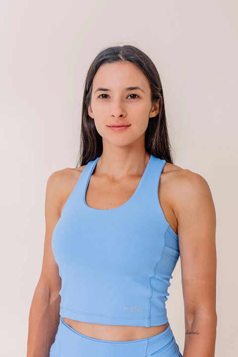 Cropped com Bolso Nina Azul Bebê - comprar online