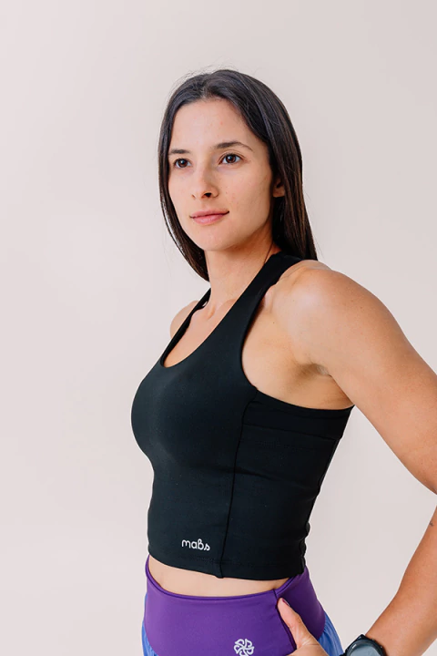 Cropped com Bolsos Nina Preto - comprar online