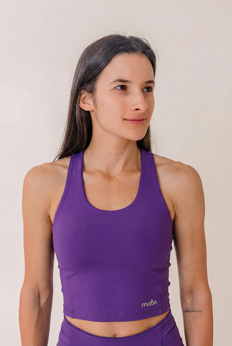 Cropped com Bolsos Nina Roxo - comprar online