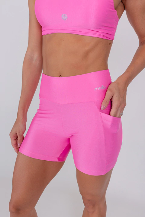 Short com Bolso Laiz Rosa Milkshake Canelado - comprar online