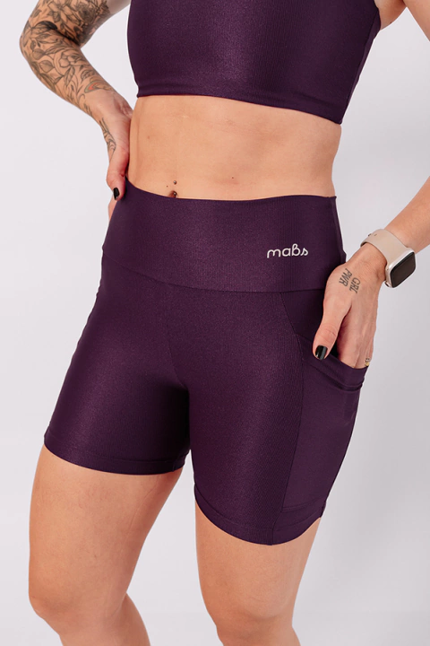 Short com Bolso Laiz Roxo Delux Canelado - comprar online