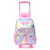 Mochila Escolar con Carro 16 Pulgadas Rainbow Hearts con Llavero Art. 37624