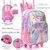 Mochila Escolar con Carro 16 Pulgadas Rainbow Hearts con Llavero Art. 37624 - comprar online