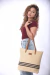 Bolso Grande Canteo Rafia Combinado 26152 - tienda online