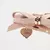 Coleira personalizada de couro Pandora - Rosa Seco com Rosa Bebê e pedras Vintage Rose - Âme Acessórios Pet