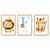 SET DE CUADROS PERSONALIZADOS X3 LEON Y TIGRE INFANTIL (INICIAL Y NOMBRE CELESTE) - comprar online