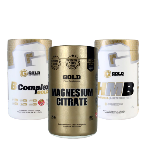 CITRATO MAGNESIO + B-COMPLEX + HMB - COMBO GOLD NUTRITION