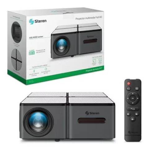 PROYECTOR MULTIMEDIA STEREN PRO-500 FHD 14.000 LÚMENES CON FUNCIÓN ESPEJO Y BLUETOOTH