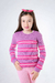 Blusa Infantil Golo Careca Listrada Feminina