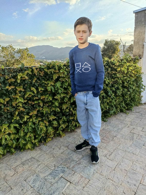 Blusa Infantil Gola Careca Playstation Masculino