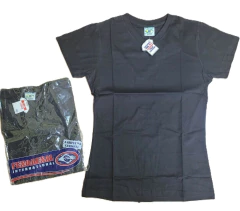 Camiseta Preta Babylook Gola V - COMPRE 1 LEVE 2 na internet
