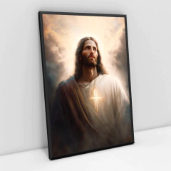 Quadro Decorativo Jesus Cristo e Cruz - comprar online