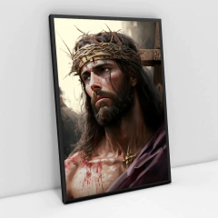 Quadro Decorativo Jesus e Cruz - comprar online