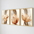 Trio de Quadros Flores Bege 2