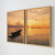 Dois Quadros - Barco Por do Sol e Passaros - comprar online