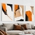 Trio de Quadro Abstrato Laranja - Quadros Fsa
