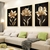 Trio de Quadros Flor Abstrato De Luxo - loja online