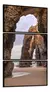 Trio de quadros com imagens de arcos de rochas na praia, capturando a beleza natural e a formação rochosa em diferentes ângulos.