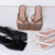 Imagem do Tamanco Kitten Heel Marrom com Salto Dourado