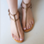 Sandália Rasteira Slim Basic com Duas Tiras Bronze - Anvê