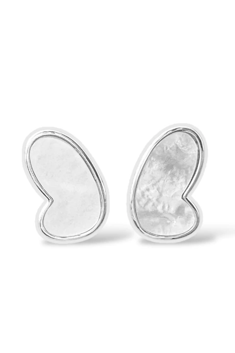 Brinco meia asa madrepérola ródio - comprar online