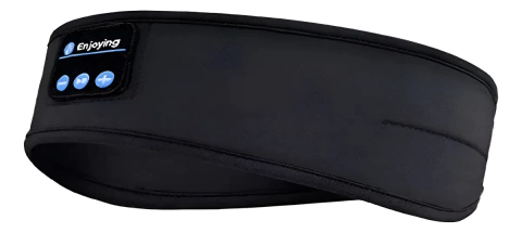 Auriculares inalámbricos tipo banda Bluetooth color negro con controles integrados