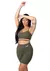 Conjunto Feminino Yara Verde Militar Fitness Short + Top de Poliamida
