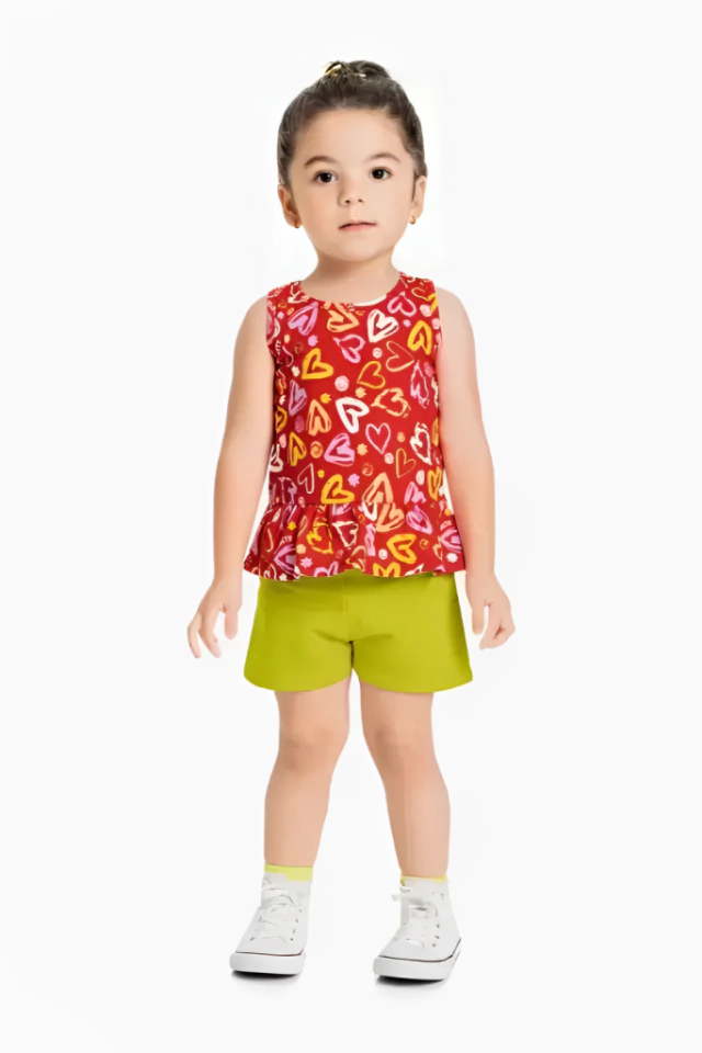 Conjunto Infantil Menina Meia Malha - Azul claro