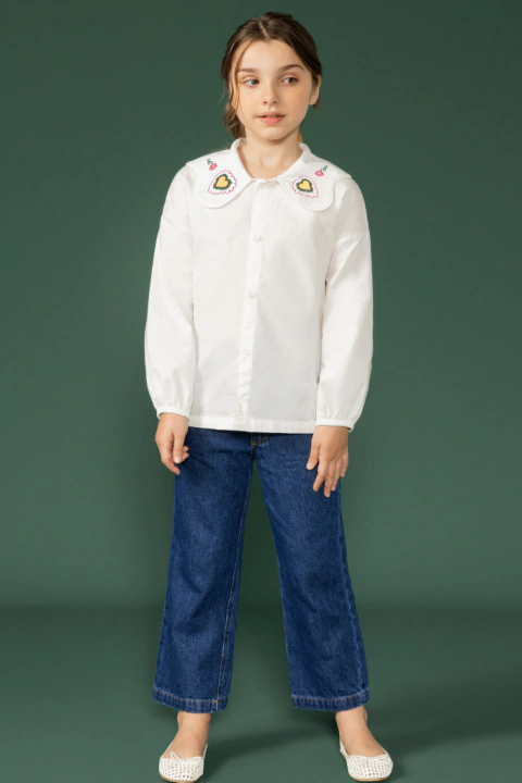 Camisa Infantil Menina em Tricoline