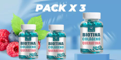 BIOTINA + COLÁGENO 3 FRASCOS