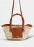 Bolsa Jacquemus Le Petit Panier Soli em palha com alças de couro marrom. Mix & Match Second Hand